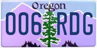 OR license plate 006RDG