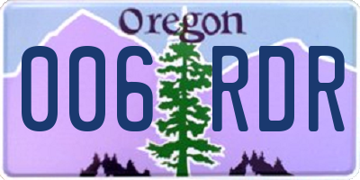 OR license plate 006RDR