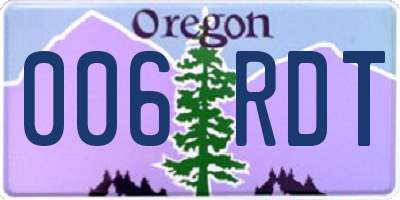 OR license plate 006RDT
