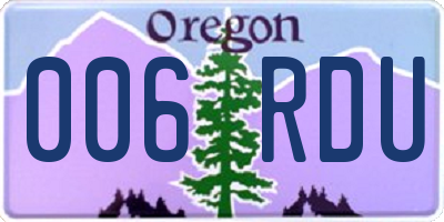 OR license plate 006RDU