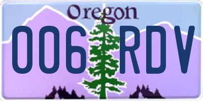 OR license plate 006RDV
