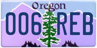 OR license plate 006REB