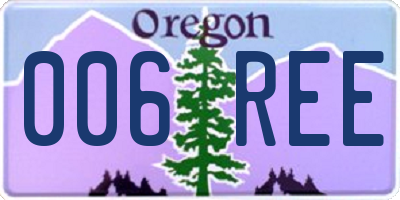 OR license plate 006REE