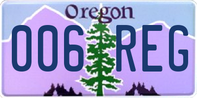 OR license plate 006REG