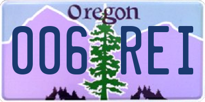OR license plate 006REI
