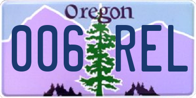 OR license plate 006REL