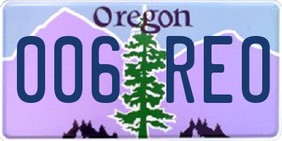 OR license plate 006REO