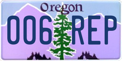 OR license plate 006REP