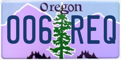 OR license plate 006REQ