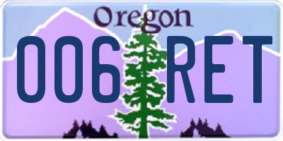 OR license plate 006RET