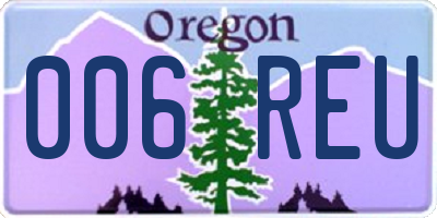 OR license plate 006REU