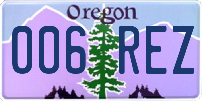 OR license plate 006REZ