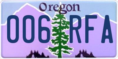 OR license plate 006RFA