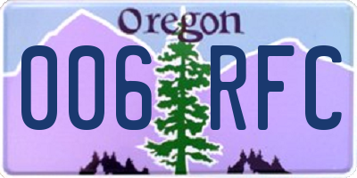 OR license plate 006RFC