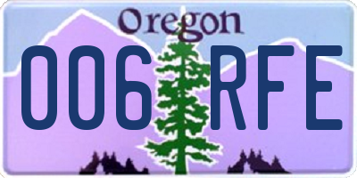 OR license plate 006RFE