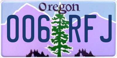 OR license plate 006RFJ