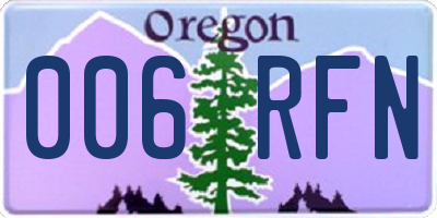OR license plate 006RFN