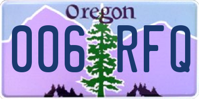 OR license plate 006RFQ