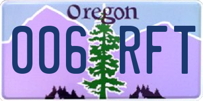 OR license plate 006RFT