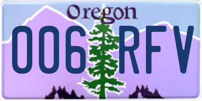 OR license plate 006RFV