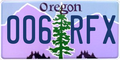 OR license plate 006RFX
