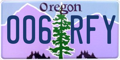 OR license plate 006RFY