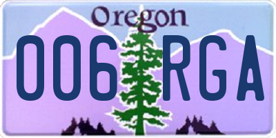 OR license plate 006RGA