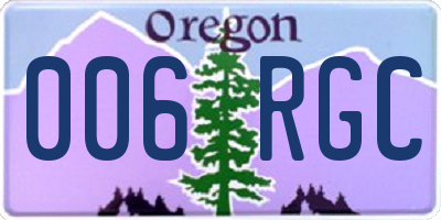 OR license plate 006RGC
