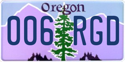 OR license plate 006RGD