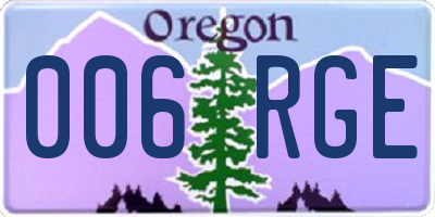 OR license plate 006RGE