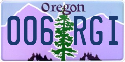 OR license plate 006RGI