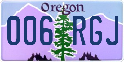 OR license plate 006RGJ
