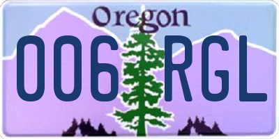 OR license plate 006RGL