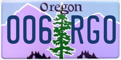 OR license plate 006RGO