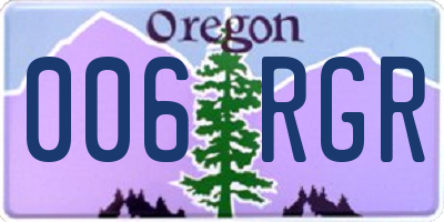 OR license plate 006RGR