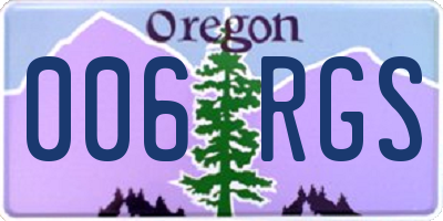 OR license plate 006RGS