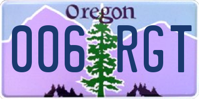 OR license plate 006RGT