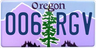 OR license plate 006RGV