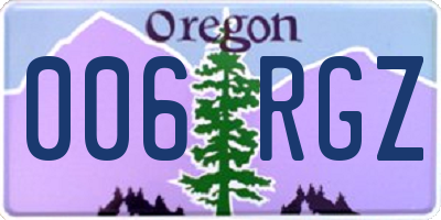 OR license plate 006RGZ