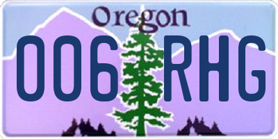 OR license plate 006RHG