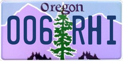 OR license plate 006RHI