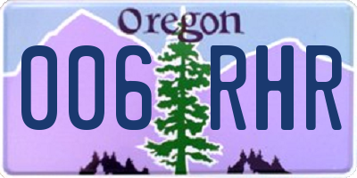OR license plate 006RHR