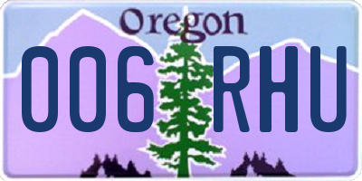 OR license plate 006RHU