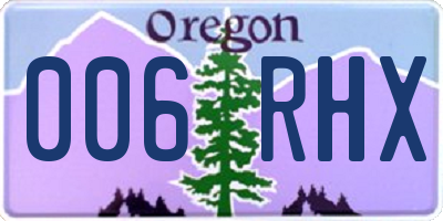 OR license plate 006RHX