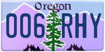 OR license plate 006RHY
