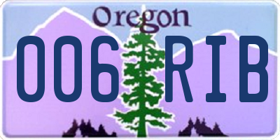 OR license plate 006RIB