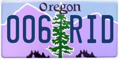 OR license plate 006RID