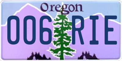 OR license plate 006RIE