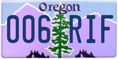 OR license plate 006RIF