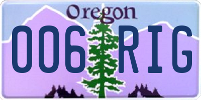 OR license plate 006RIG